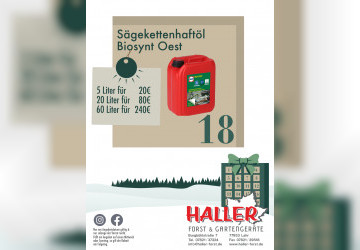 T&uuml;rchen 18. S&auml;gekettenhaft&ouml;l Biosynt Oest